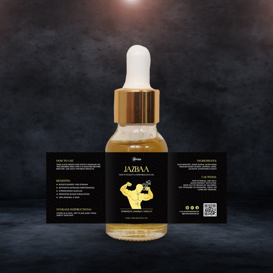 Jazbaa Men’s Vitality & Performance Oil – 100% Natural Herbal Formula (15ML)