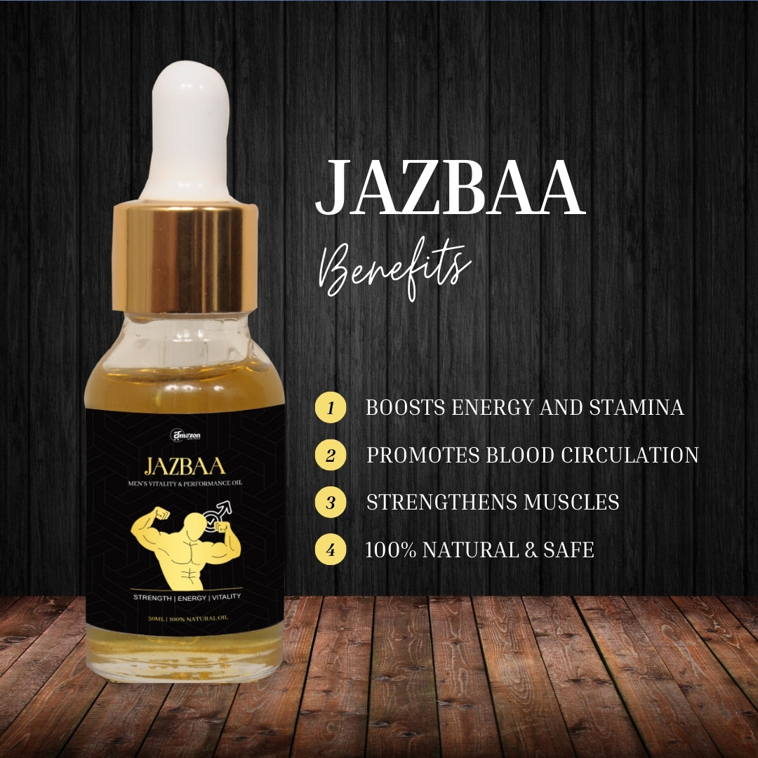 Jazbaa Men’s Vitality & Performance Oil – 100% Natural Herbal Formula (15ML)