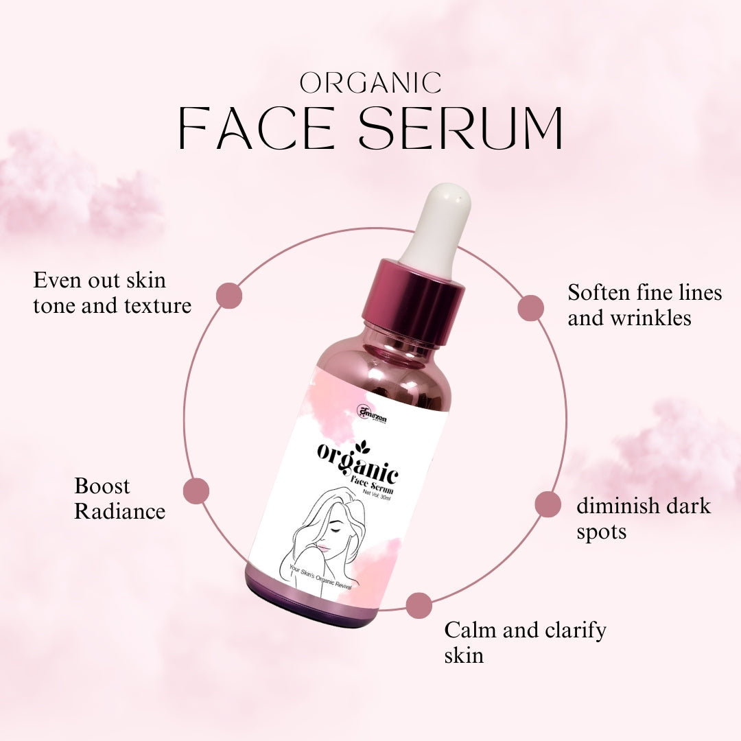 Organic Face Serum – Hydrating, Brightening & Anti-Blemish Formula (30ml)
