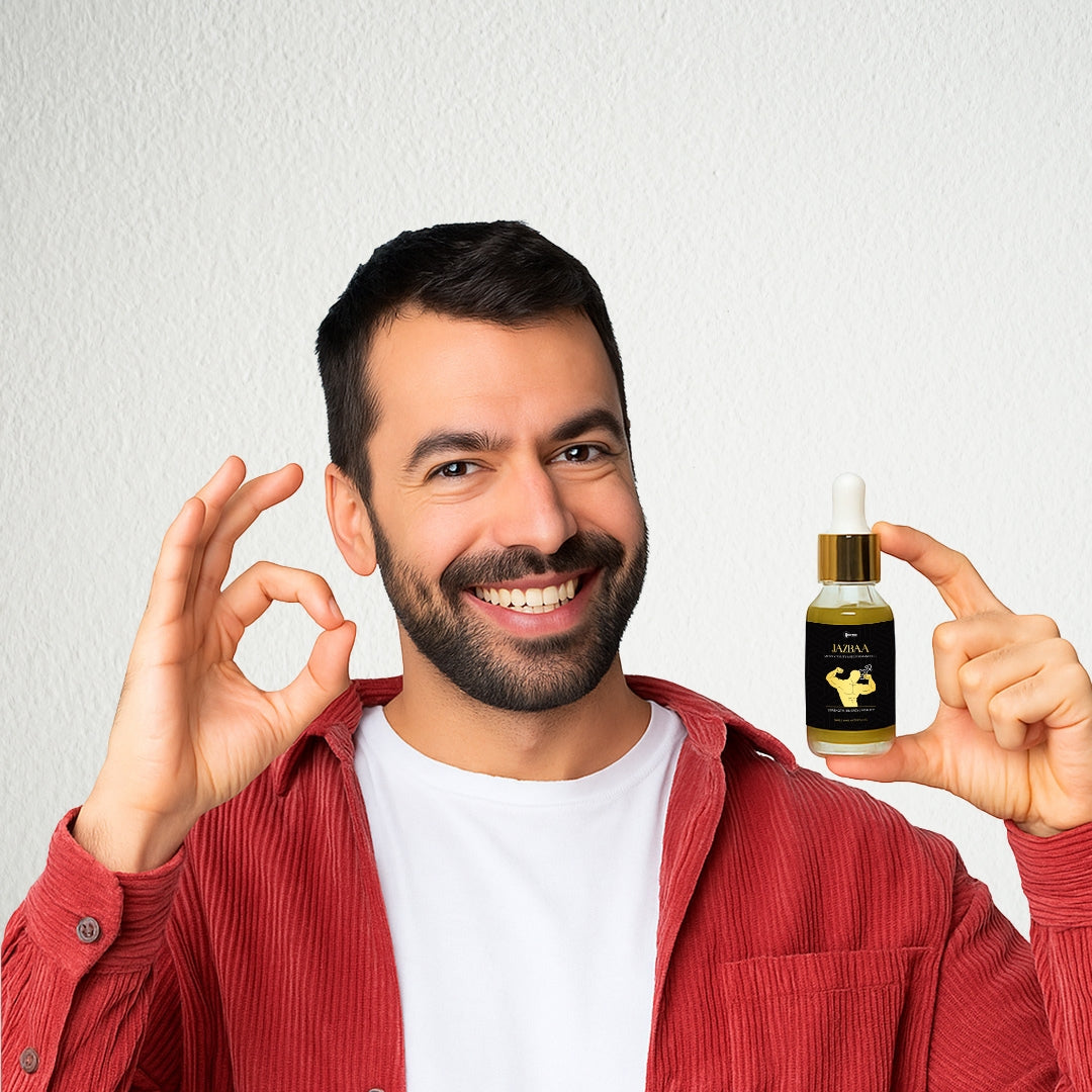 Jazbaa Men’s Vitality & Performance Oil – 100% Natural Herbal Formula (15ML)