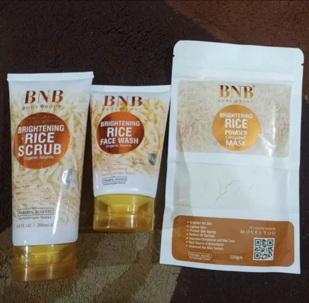 B N B  facial kit 3 in 1 brightening Glow kit + mask scrub+ face wash