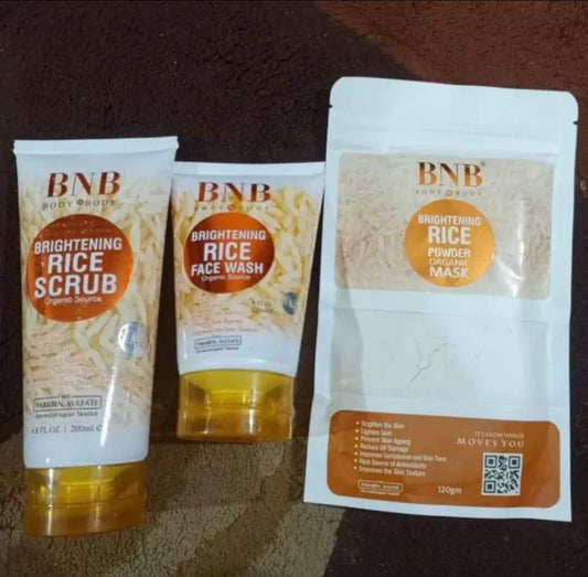 B N B  facial kit 3 in 1 brightening Glow kit + mask scrub+ face wash