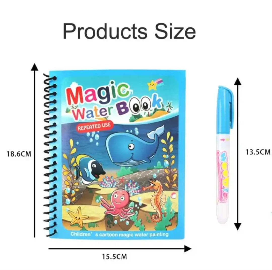 Magic Water Book, Water Drawing Book, Reusable Doddle book for Kids