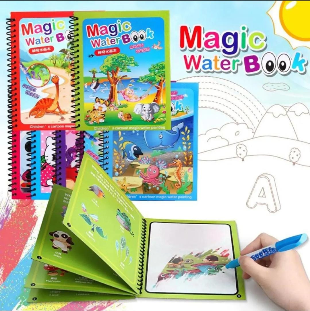Magic Water Book, Water Drawing Book, Reusable Doddle book for Kids