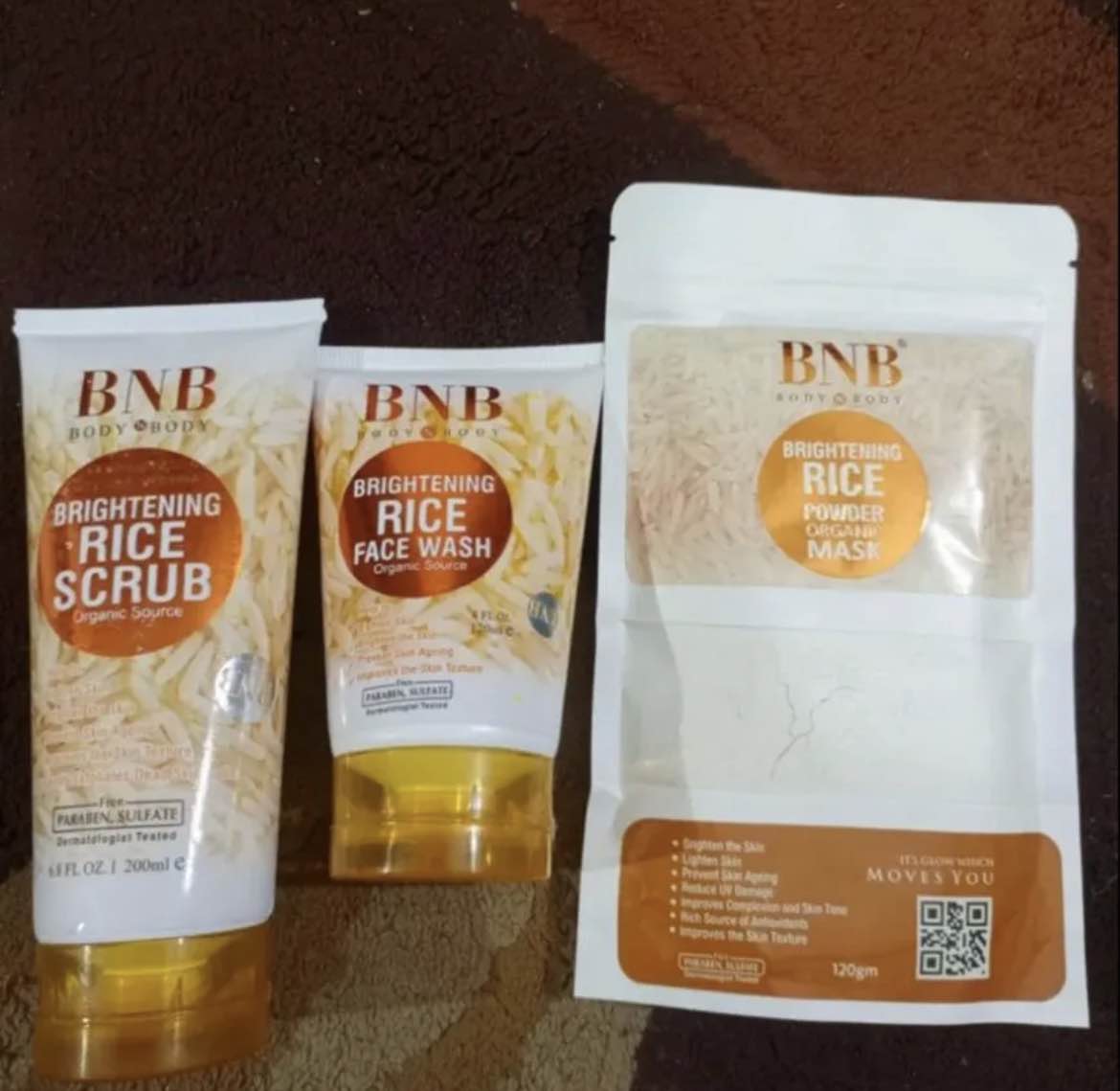 B N B  facial kit 3 in 1 brightening Glow kit + mask scrub+ face wash
