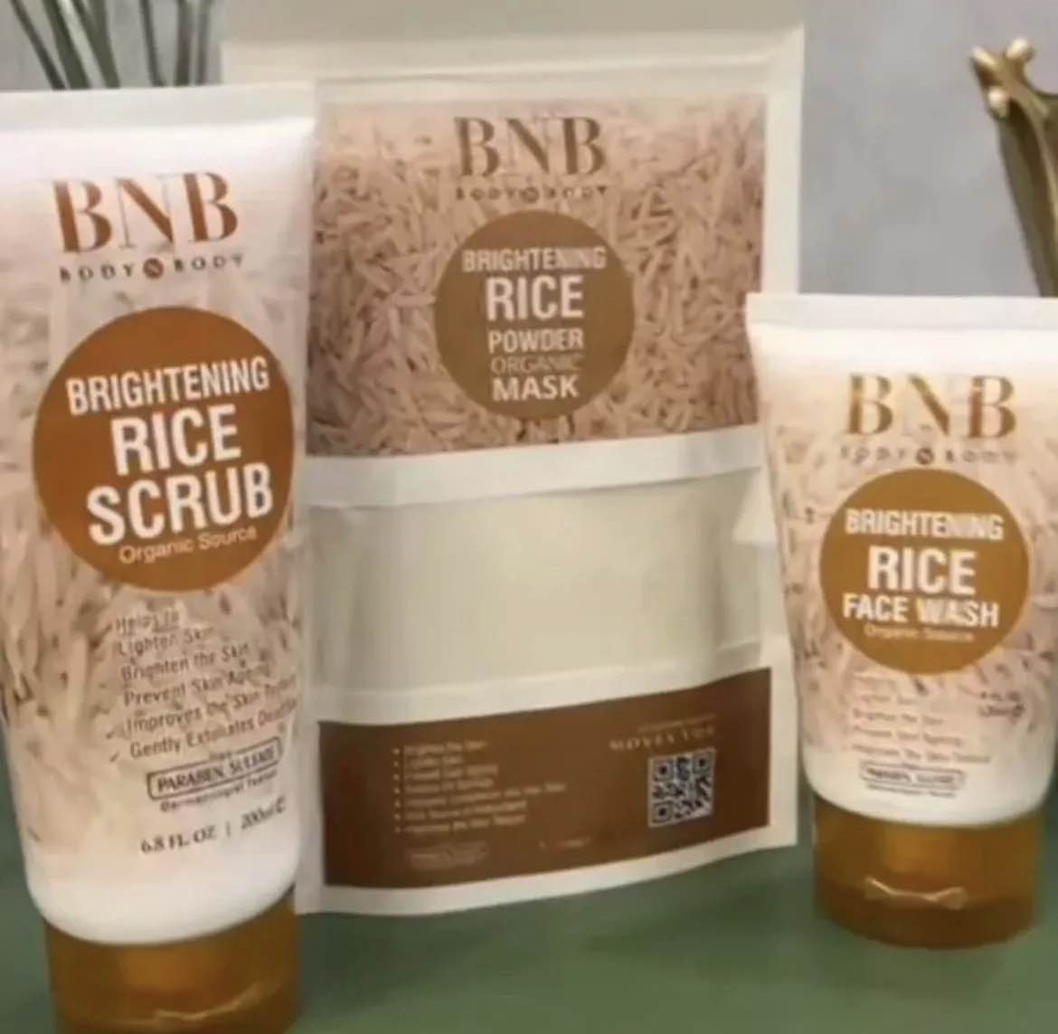 B N B  facial kit 3 in 1 brightening Glow kit + mask scrub+ face wash