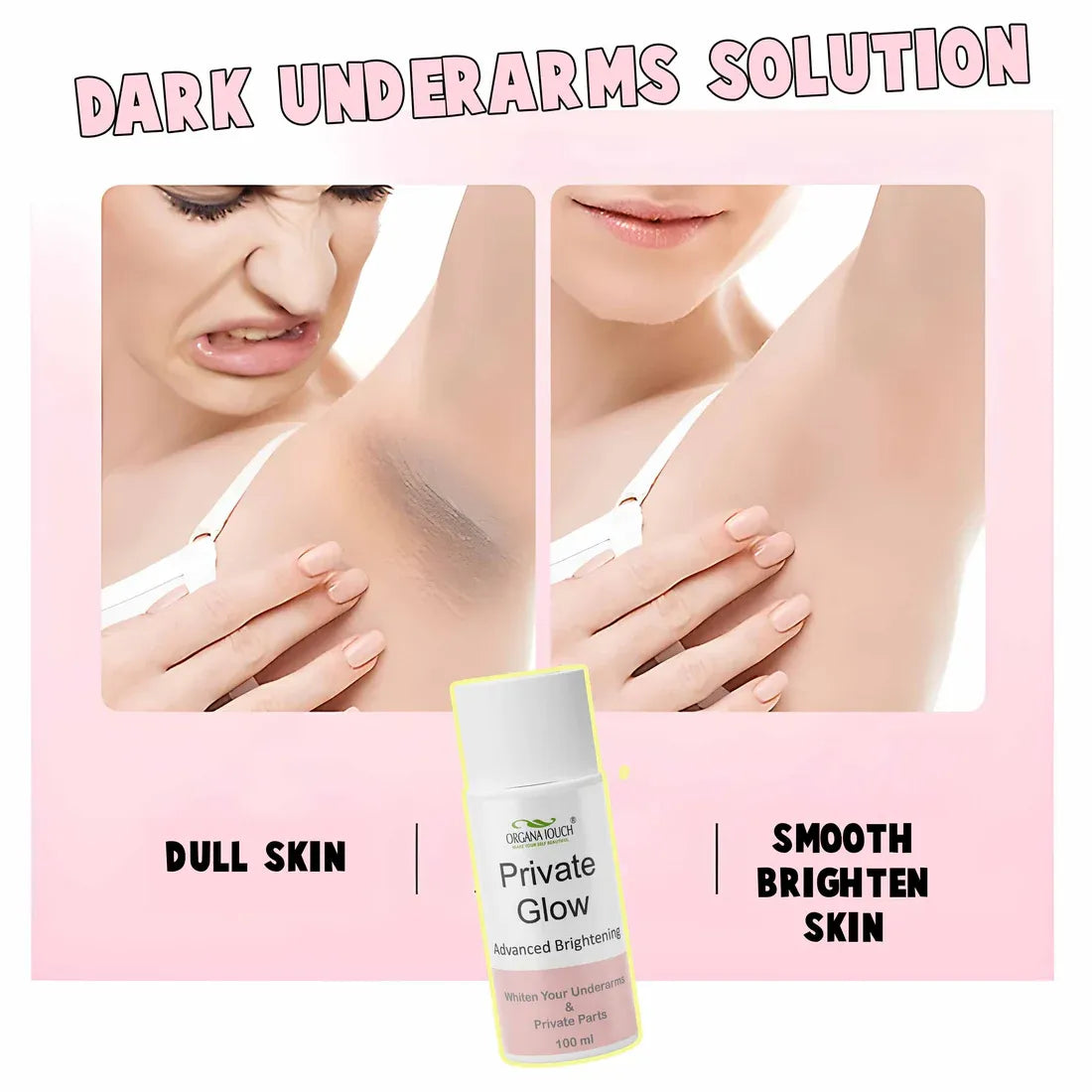 Organa Touch Fresh & Natural Underarm Whitening Cream Private Glow ( Advanced Brightening )